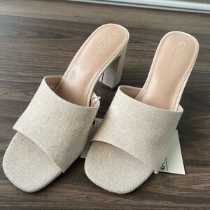 The Drop Women's Pattie High Block-Heeled Mule Sandal - Size 8.5, 3.2” heel